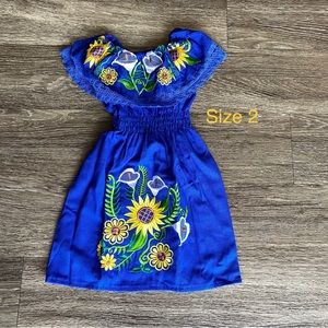 Sunflowers embroidery- Mexican Girls Dress/ Vestido Mexicano